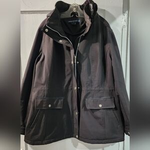 French Connection Dark Ski Jacket with Snap Closures